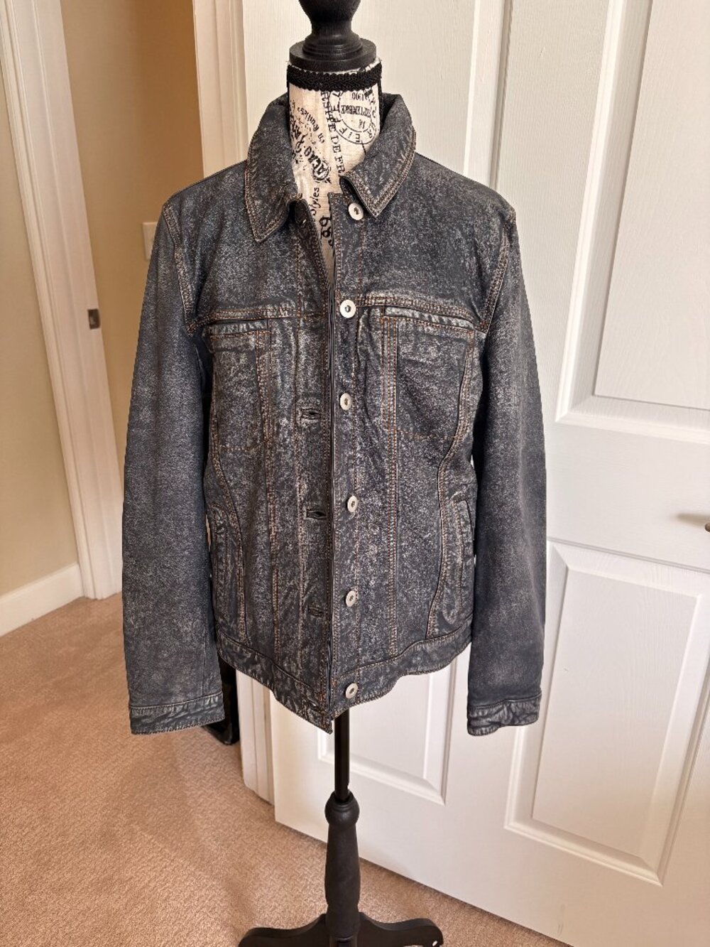 Wilson Leather Addison Trucker Jacket Blue Denim - Size M NWOT